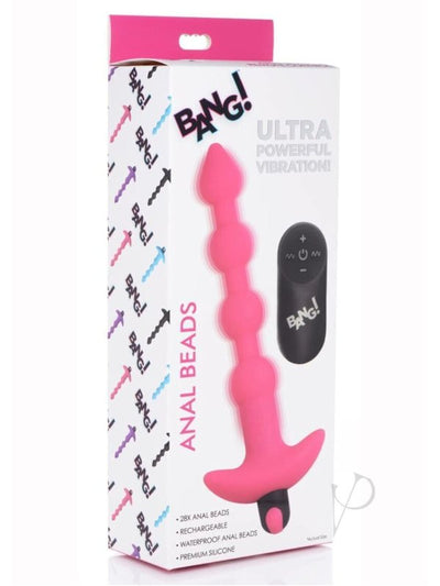 Bang pink anal beads with remote box