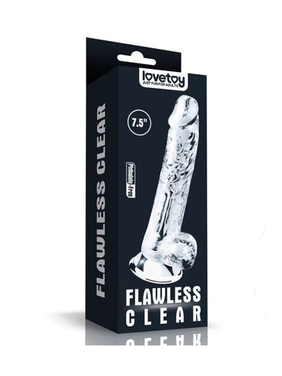 flawless clear 7.5 inch dildo packaging