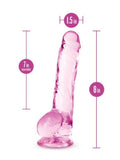 Naturally Yours 8" Dildo - dimensions