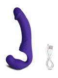 Aphrodisia Double Rider Vibrating Strapless Dildo Purple