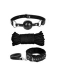 Luxe 11 Piece BDSM Bondage Set Black/Chrome