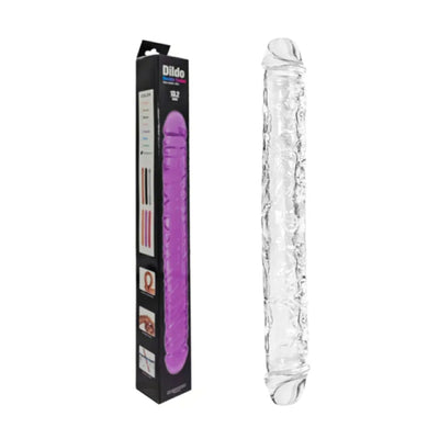 13.2 inch double ended dildo in and out of packaging.