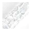 close up of vein detail on double ended dildo clear