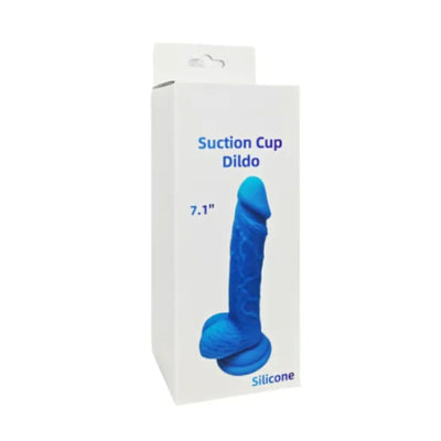 Blue 7.1 inch dildo in retail packaging