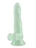 Realistic 7.5" TPE Dildo with Balls Emerald