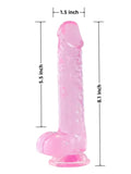 Realistic 8.1" TPE Dildo with Balls Pink