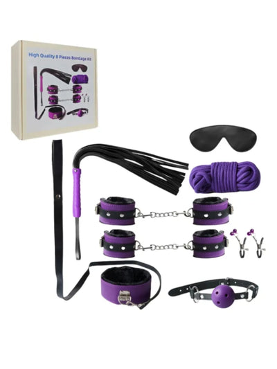Luxe 8 Piece Bondage Kit Purple