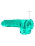 Crystal Clear Turquoise 9 inch Dildo
