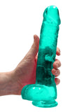 Crystal Clear Turquoise 9 inch Dildo
