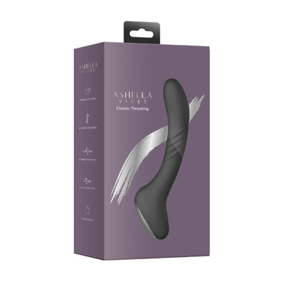 Ashella vibes classic thrusting vibrator in retail packaging