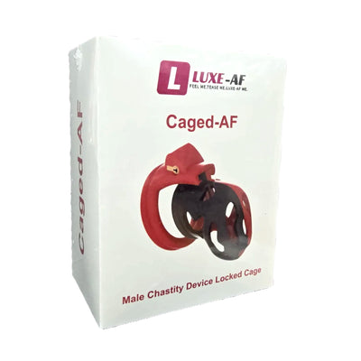 Caged-AF Male Chastity Cage Red-Black