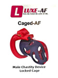 Caged-AF Male Chastity Cage Red-Black