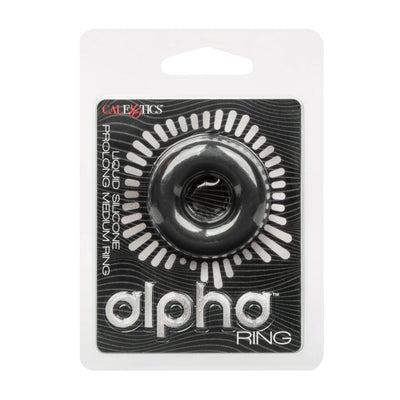 Calexotics alpha medium cock ring in retail packaging