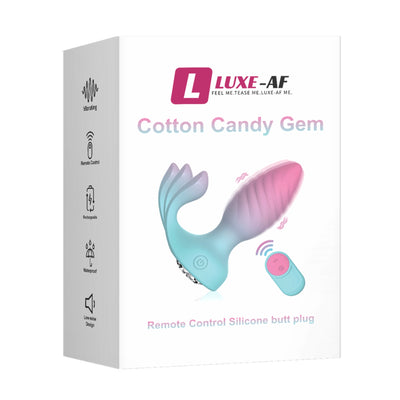 Cotton Candy Gem remote Butt Plug in retail packaging