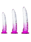 Ombre 3 Piece Dildo Kit Clear/Purple