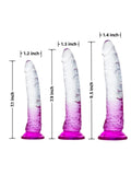 Ombre 3 Piece Dildo Kit Clear/Purple