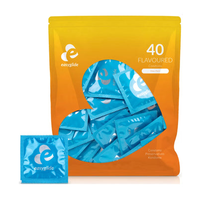 full bag of easy glide flavoured condoms 40 pack
