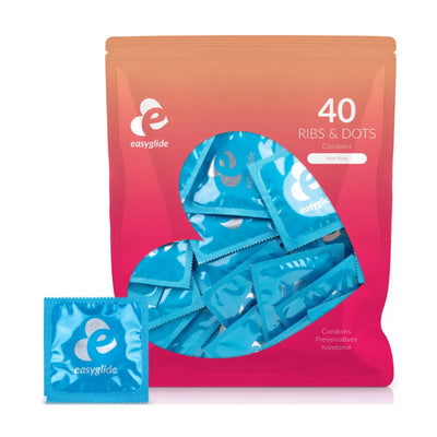 full bag of easy glide ribs and dots condom 40 pack