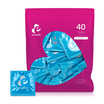bag of easy glide thin condoms 40 pack