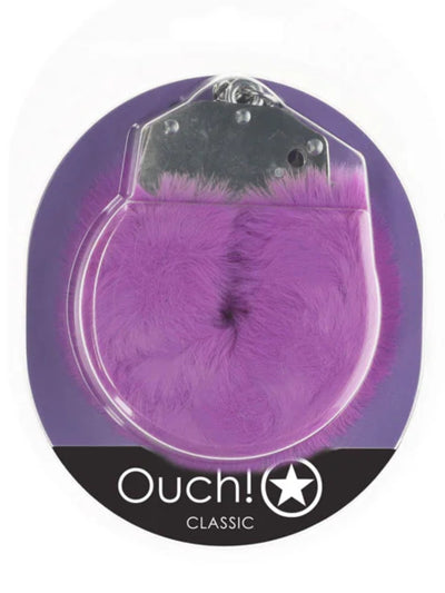 OUCH! Classic Fluffy Hand Cuffs Purple