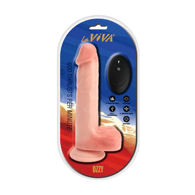 La Viva ozzy thrust and vibrating remote control dildo in packaging