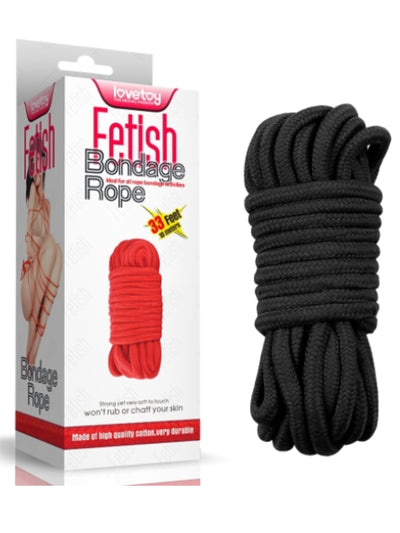 Lovetoy 10M'S Fetish Bondage Rope BLK