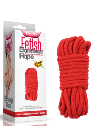 Lovetoy 10M'S Fetish Bondage Rope RED