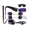 8 piece bondage kit, black and purple