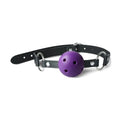 purple and black ball gag