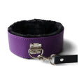 purple and black fur lined collar