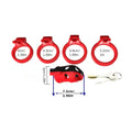 caged AF box contents with measurements of cage and rings
