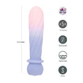 pink - purple gradient bullet with size chart and features icons