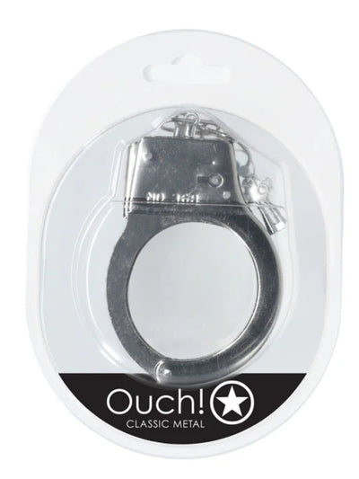 OUCH! Classic Metal Hand Cuffs Chrome