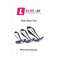 retail packaging for Noir Gem Trio Anal Plug Set