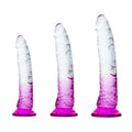 Ombre 3 Piece Dildo Kit Clear/Purple