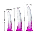 Ombre 3 Piece Dildo Kit Clear/Purple