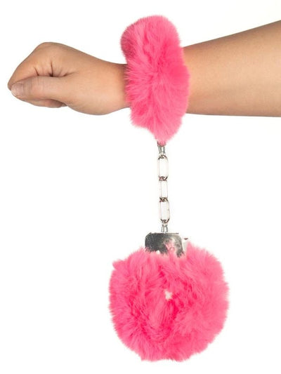 Fluffy Hand Cuffs - Hot Pink