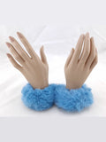 Fluffy Metal Hand Cuffs Teal