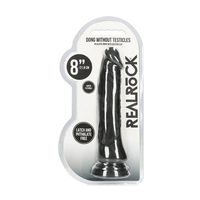 Real rock 8 inch black dildo in retail packaging