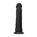 back view of real rock 8 inch black dildo