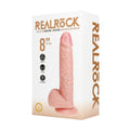 real rock 8 inch vibrating and rotating flesh dildo in retail packaging
