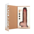 open retail packaging for real rock 8 inch flesh vibrating and rotating dildo