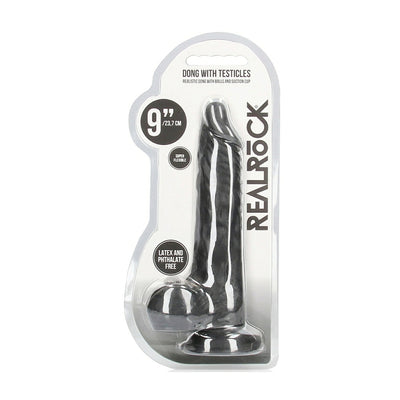 real rock 9 inch black dildo in retail packaging