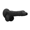 real rock 9 inch black dildo side view