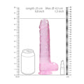 size chart for real rock 9 inch pink clear dildo