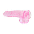 view of suction cup base for real rock 9 inch pink clear dildo