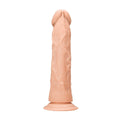 back view of real rock 9 inch flesh dildo