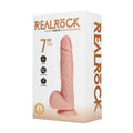 Real Rock 7 inch Vibrating Dildo Flesh in Retail Packaging