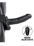 Real Rock 7" Hollow Vibrating Strap-on Kit Black