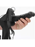 Real Rock 7" Hollow Vibrating Strap-on Kit Black